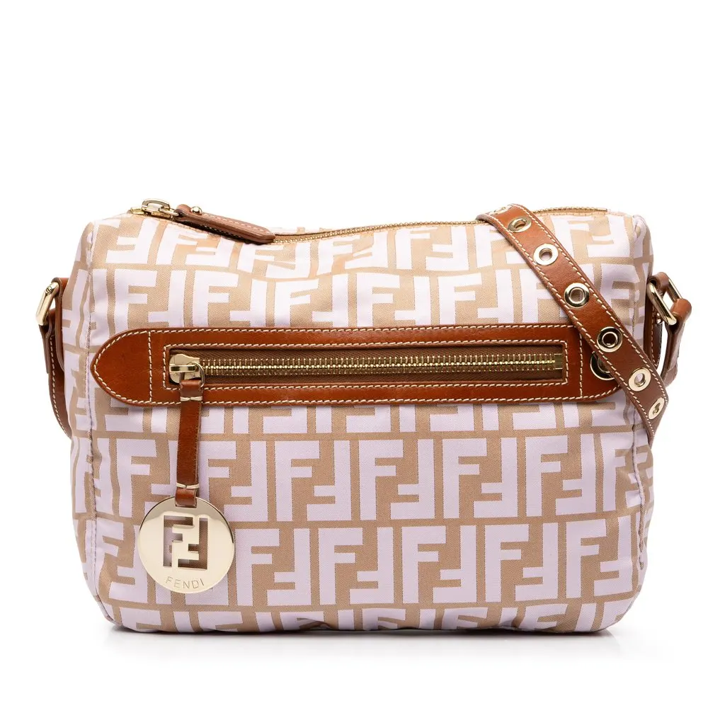 Fendi Zucca Canvas Crossbody Brown Canvas Very good - Front View