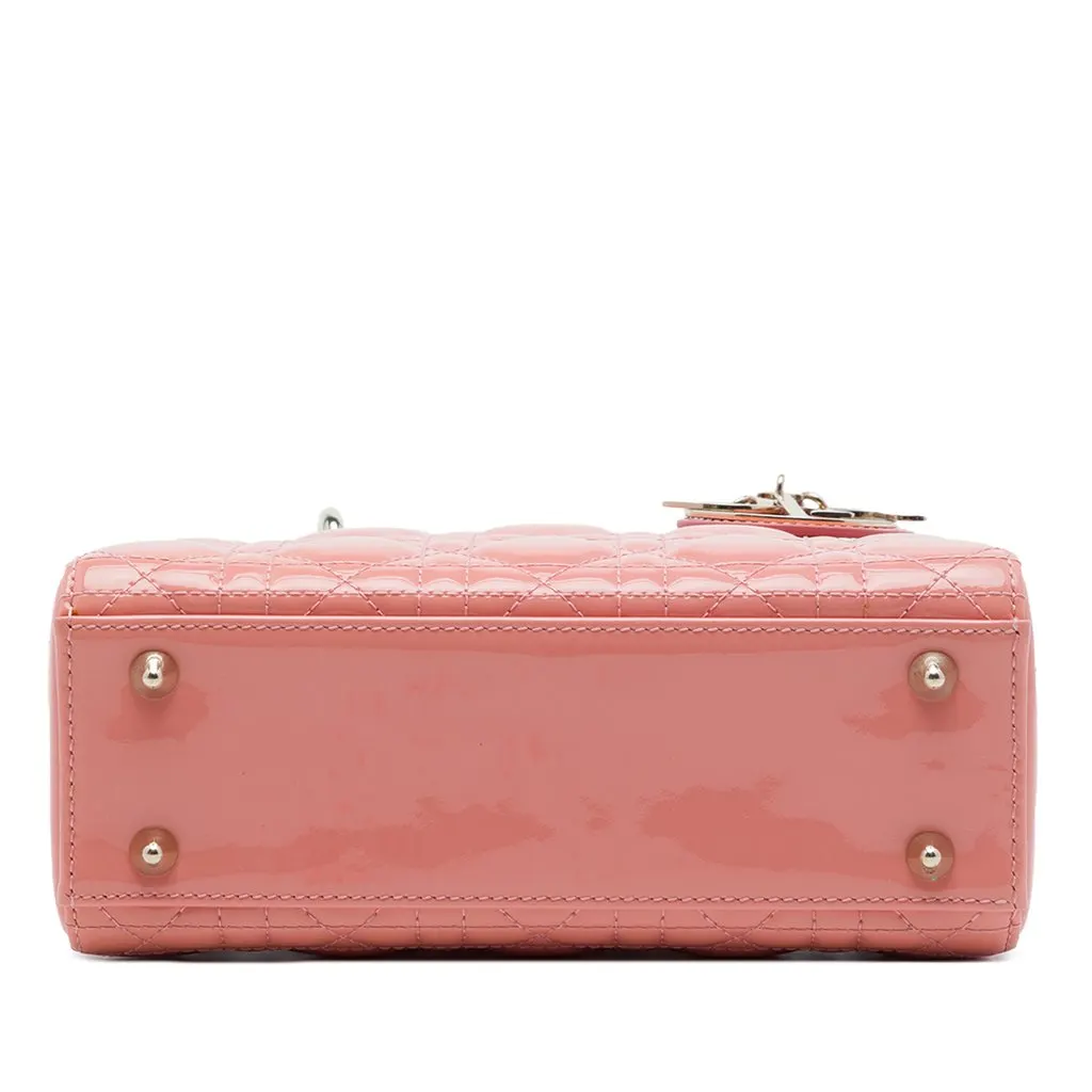 Dior Small Patent Cannage Lady Dior Pink Leather Very good - Inside View