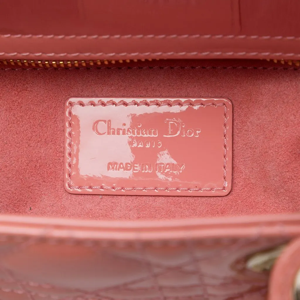 Dior Small Patent Cannage Lady Dior Pink Leather Very good - Box View