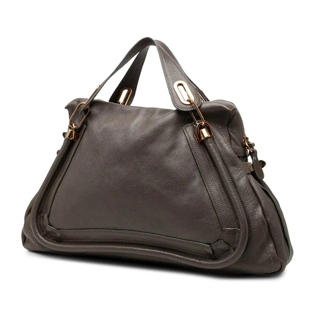 Chloé Large Leather Paraty Satchel Brown Leather Very good - Back View
