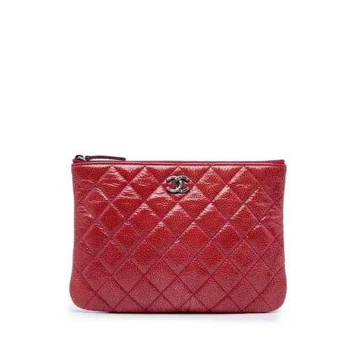 Chanel Small Crinkled Patent O Case Clutch