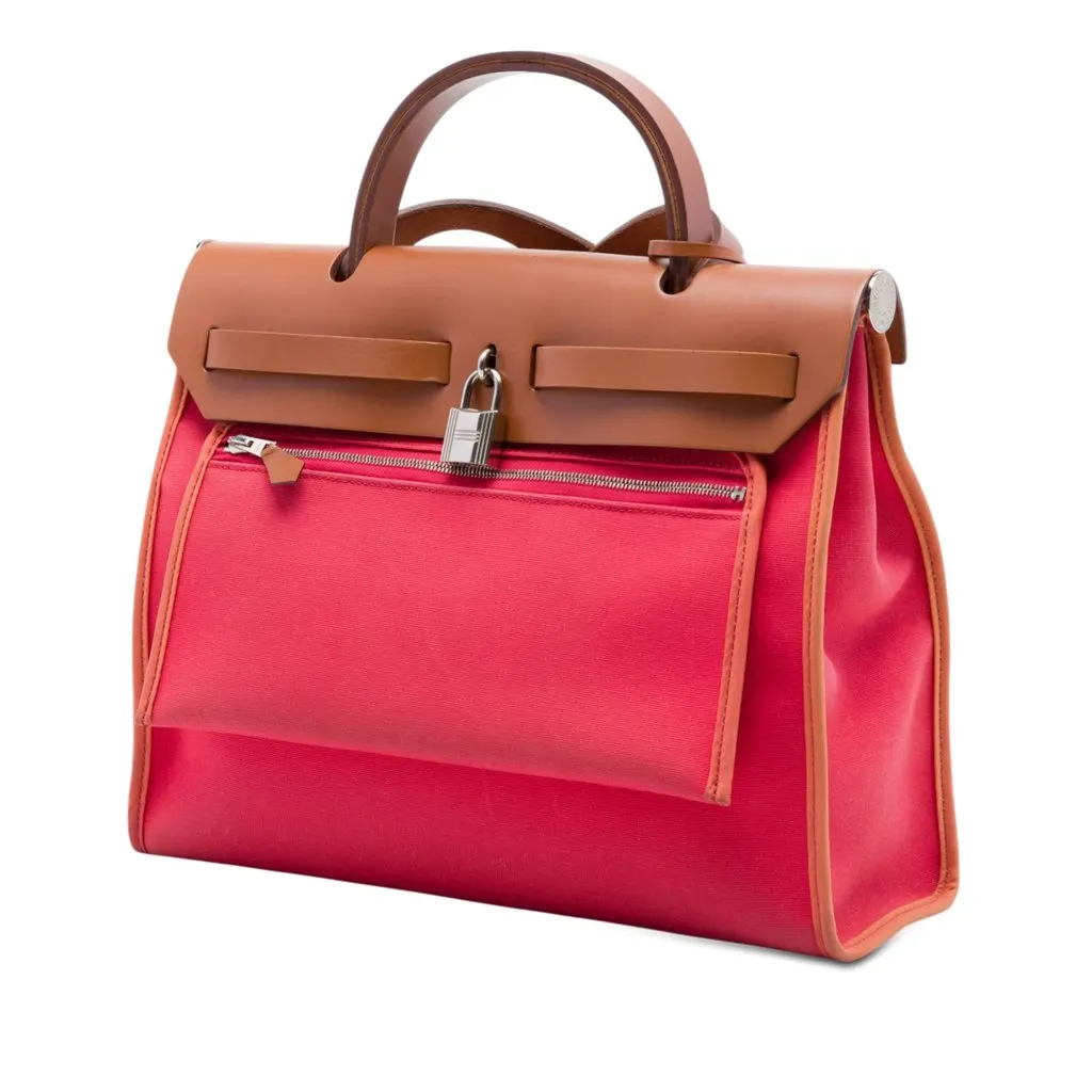 Hermès Toile Herbag Zip 31 Pink Very good - Back View
