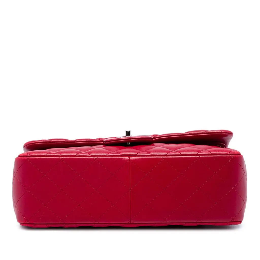 Chanel Jumbo Classic Lambskin Double Flap Red Leather Very good - Inside View