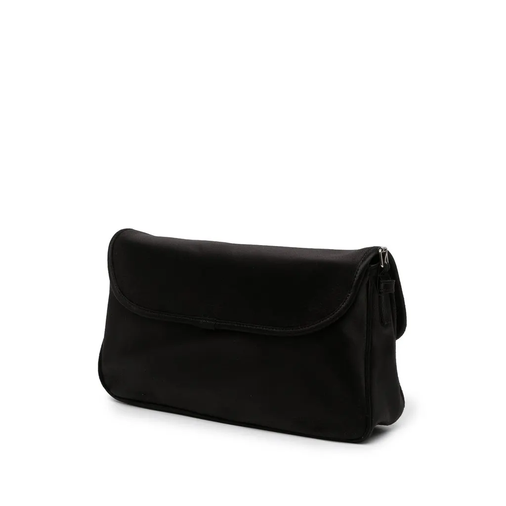 Balenciaga Satin Leopolda Pochette Black Satin Very good - Back View