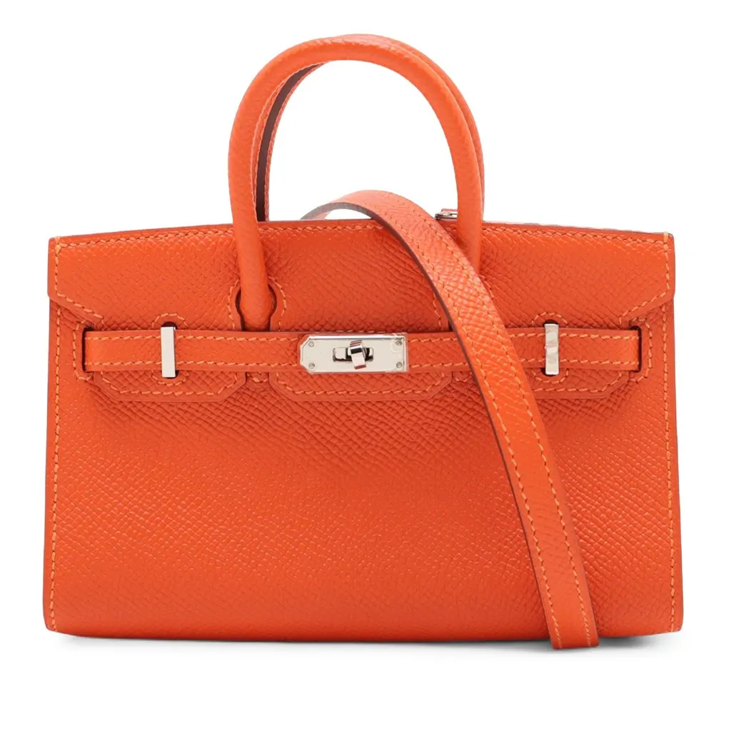 Hermès Micro Epsom Birkin Sellier 15 Orange Leather Very good - Front View