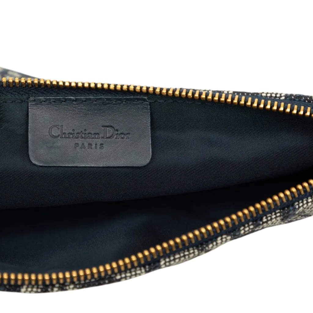 Dior Mini Diorissimo Canvas Saddle Pochette Blue Very good - Box View