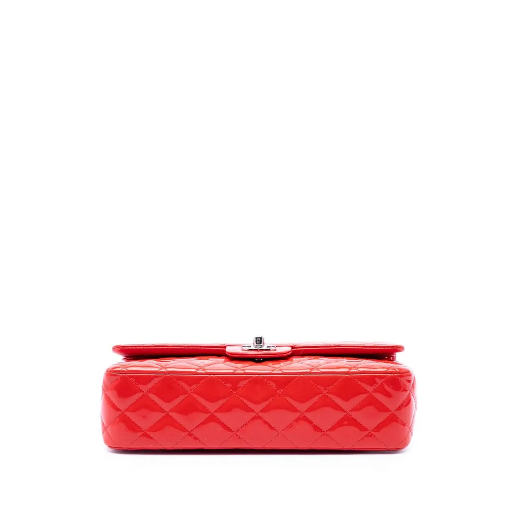Chanel Medium Classic Patent Double Flap Red Leather Very good - Inside View