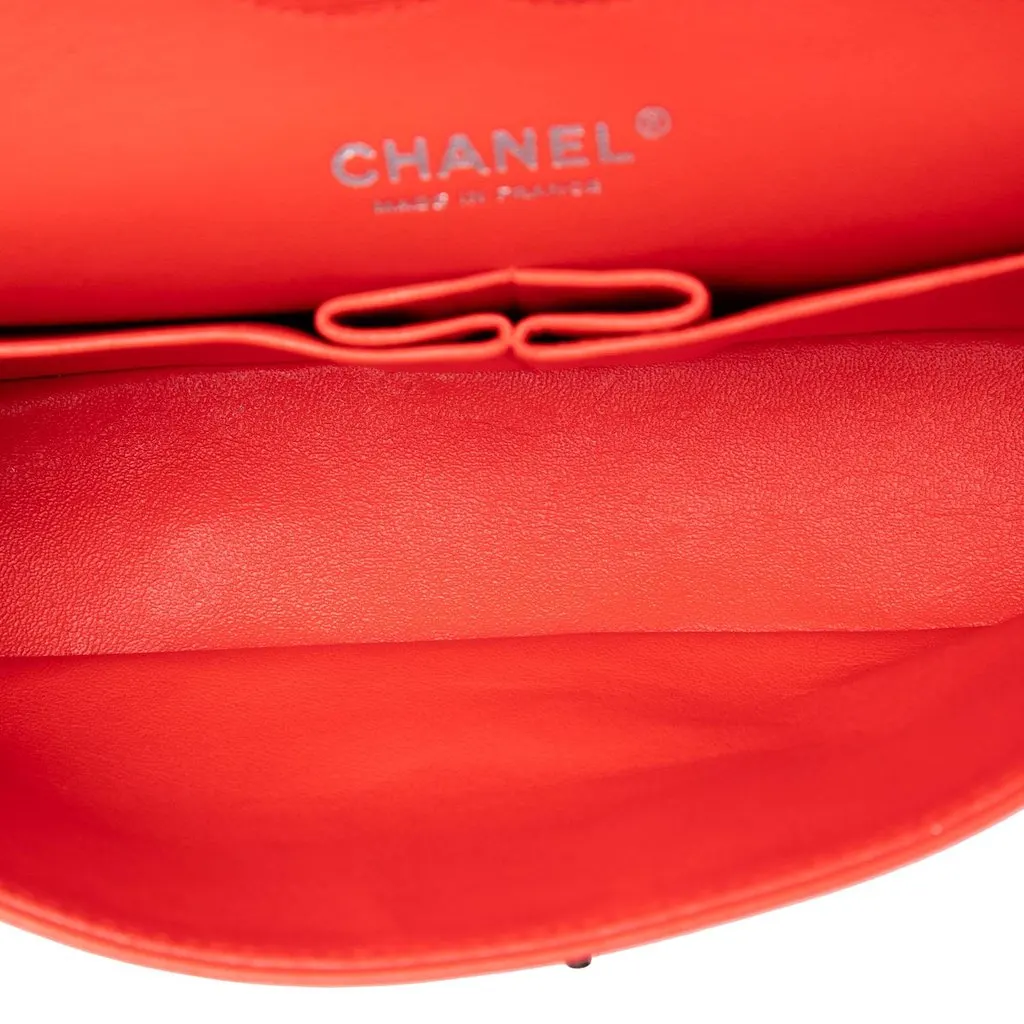 Chanel Medium Classic Patent Double Flap Red Leather Very good - Model View