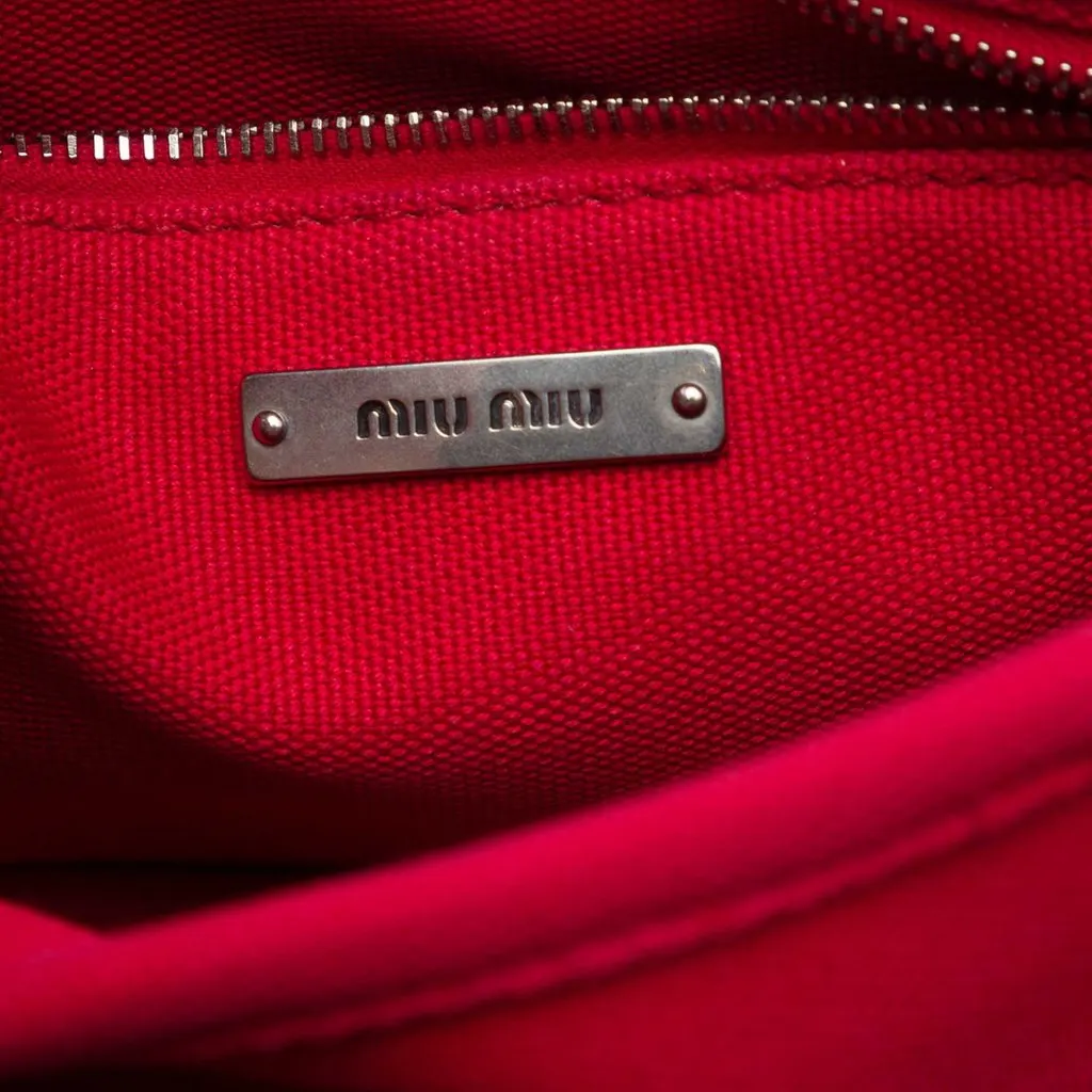 Miu Miu Canvas Canapa Chain Flap Crossbody Pink Very good - Box View
