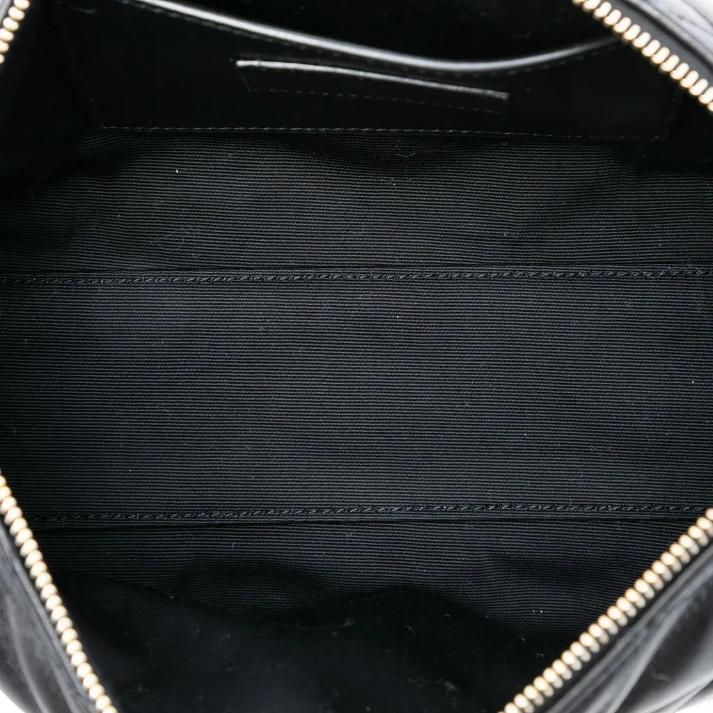 Saint Laurent Mini Quilted Lambskin Sade Shoulder Bag Black Leather Very good - Model View