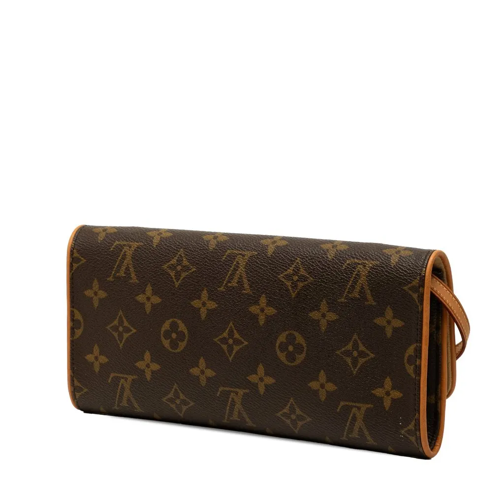 Louis Vuitton Monogram Pochette Twin GM Brown Canvas Good - Back View