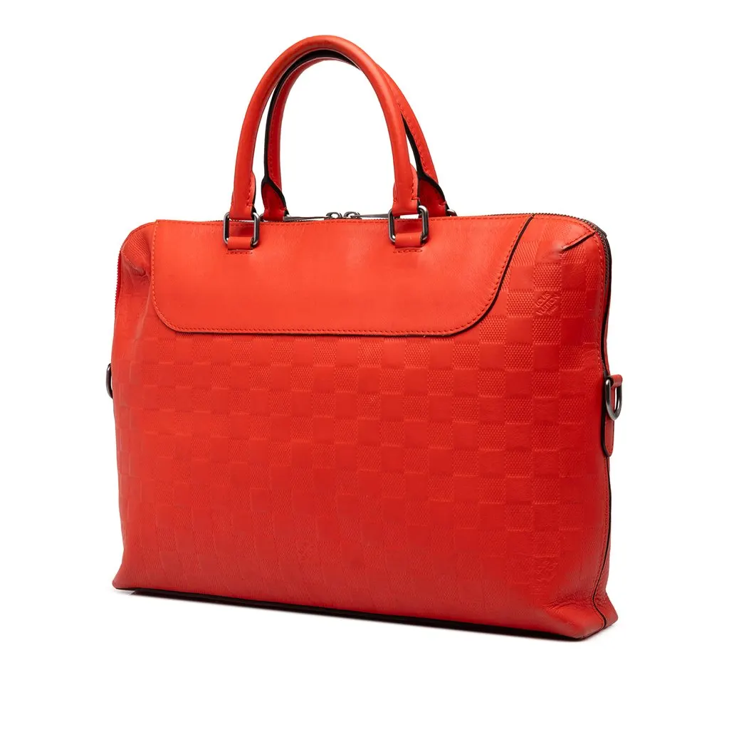 Louis Vuitton Damier Infini Porte Documents Jour Orange Leather Good - Back View