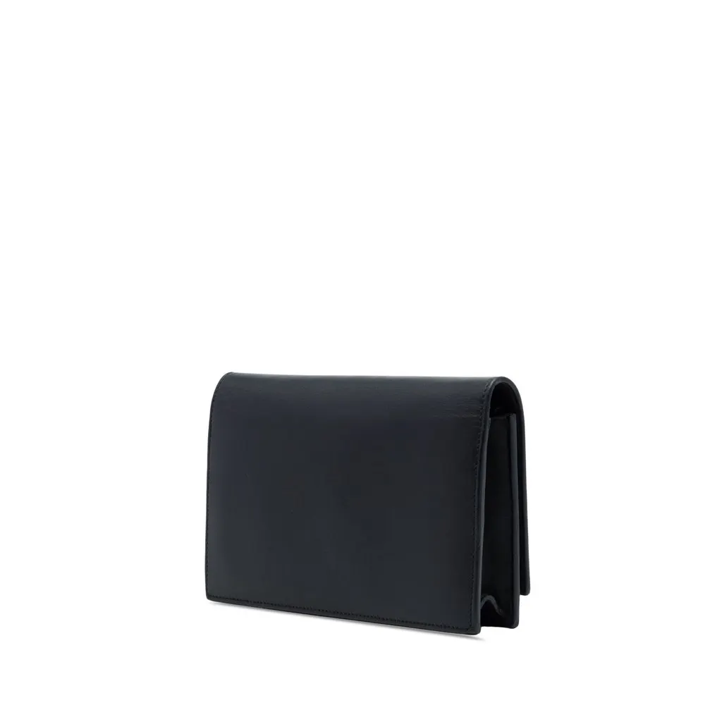 Saint Laurent Calfskin Cloud Star Applique Classic Monogram Kate Tassel Wallet on Chain Black Leather Very good - Back View