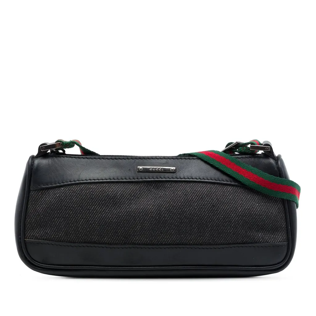 Gucci Denim Web Shoulder Bag
