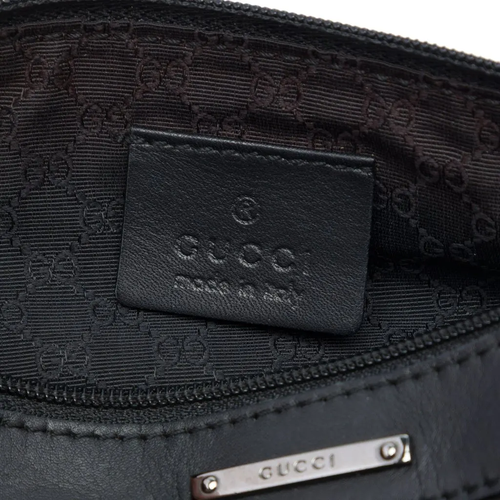 Gucci Denim Web Shoulder Bag Black Denim Very good - Box View
