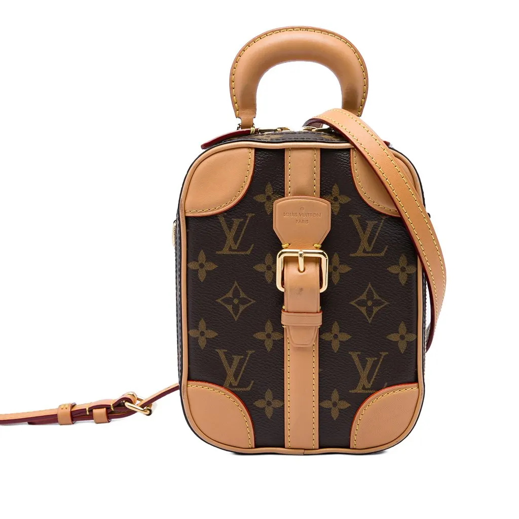 Louis Vuitton Monogram Valisette Verticale Brown Canvas Good - Front View