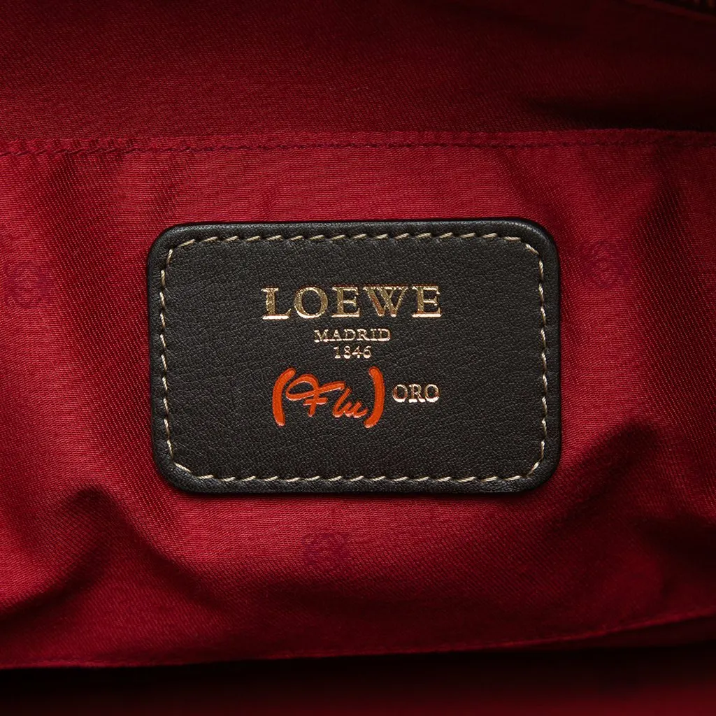 LOEWE Tricolor Leather Anagram Oro Handbag Brown Leather Very good - Box View