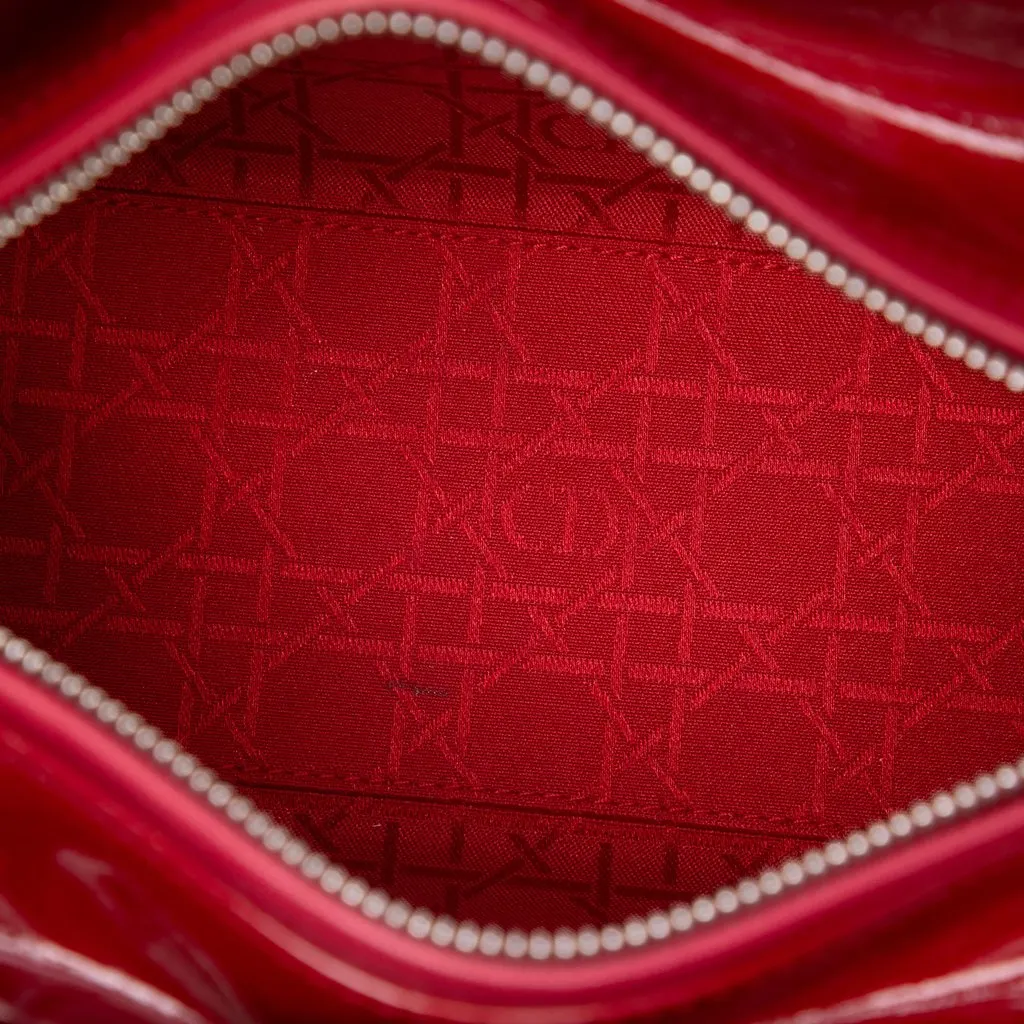 Dior Medium Patent Cannage Lady Dior Red Leather Very good - Model View
