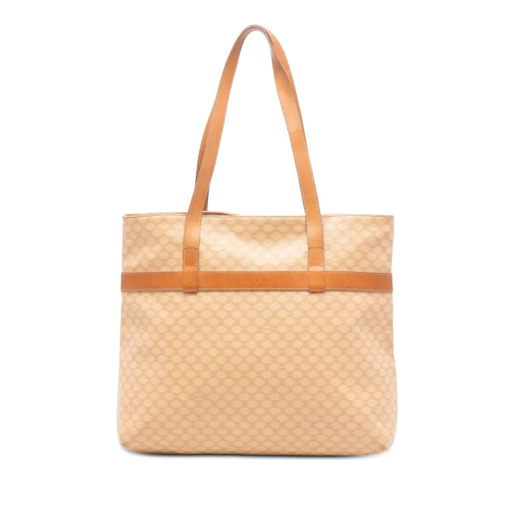 Celine Macadam Coated Canvas Tote Beige Very good - Front View