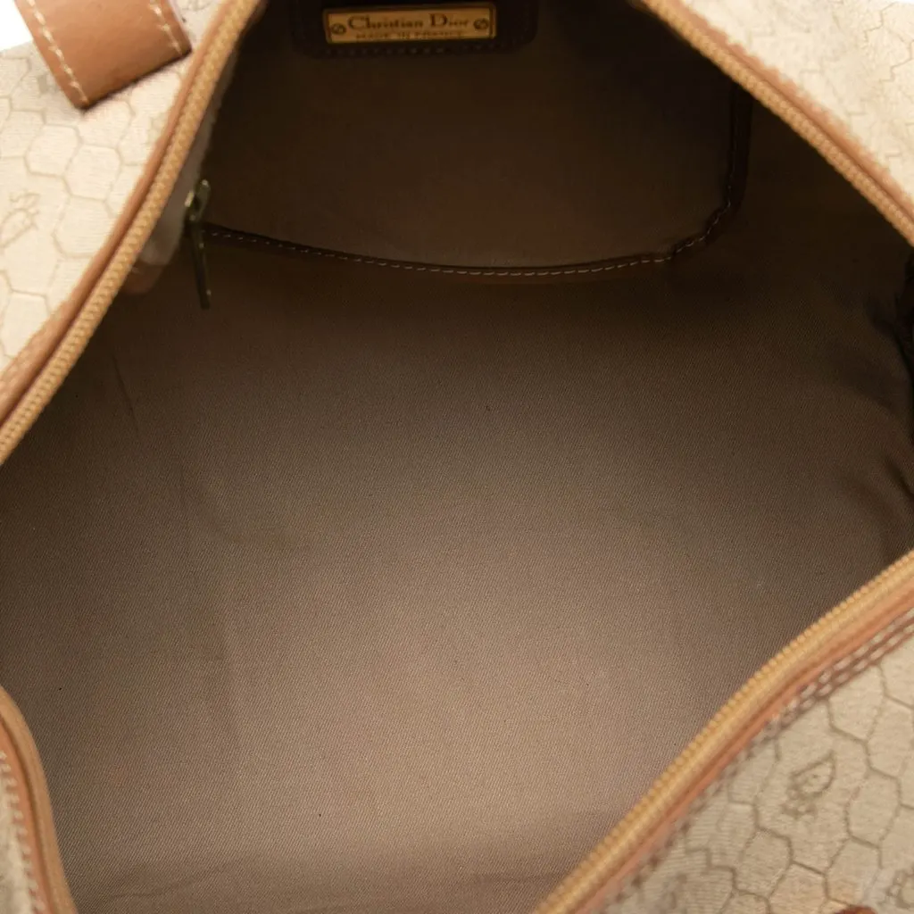 Dior Honeycomb Coated Canvas Boston Bag Beige Very good - Model View