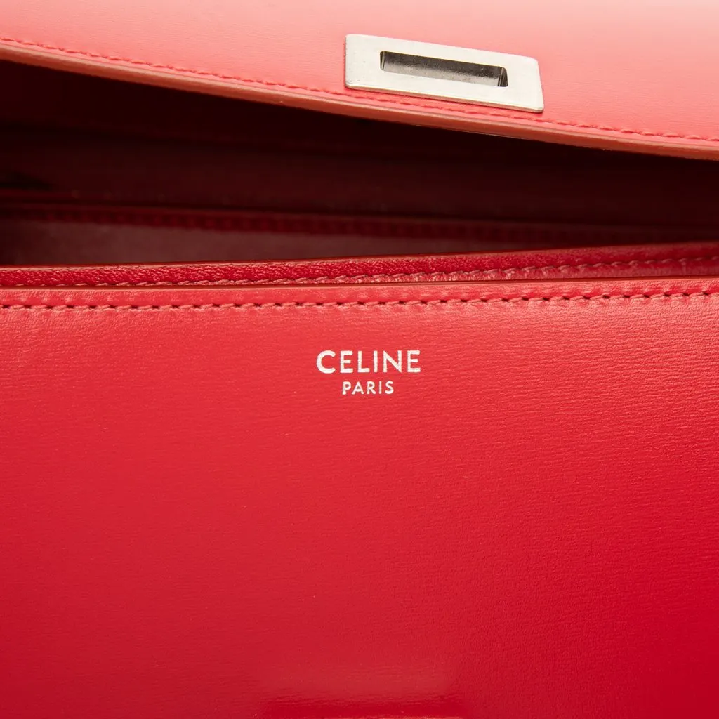 Celine Medium Calfskin Classic Box Red Leather Very good - Box View