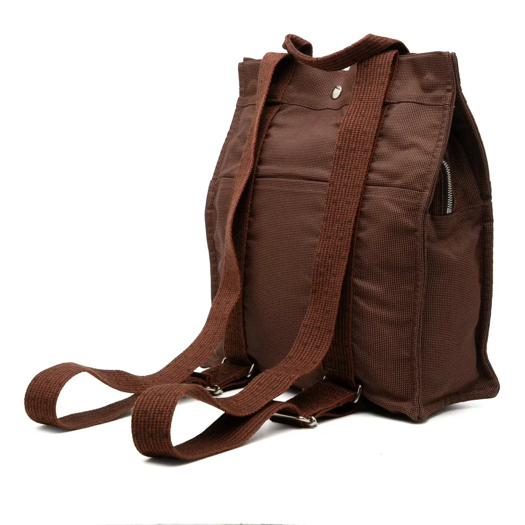 Hermès Canvas Herline Backpack MM Brown Very good - Back View