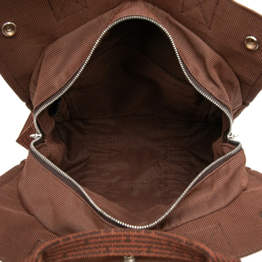 Hermès Canvas Herline Backpack MM Brown Very good - Model View