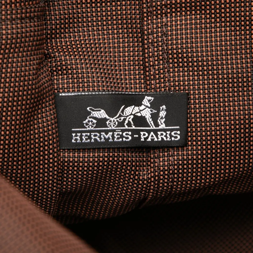 Hermès Canvas Herline Backpack MM Brown Very good - Box View