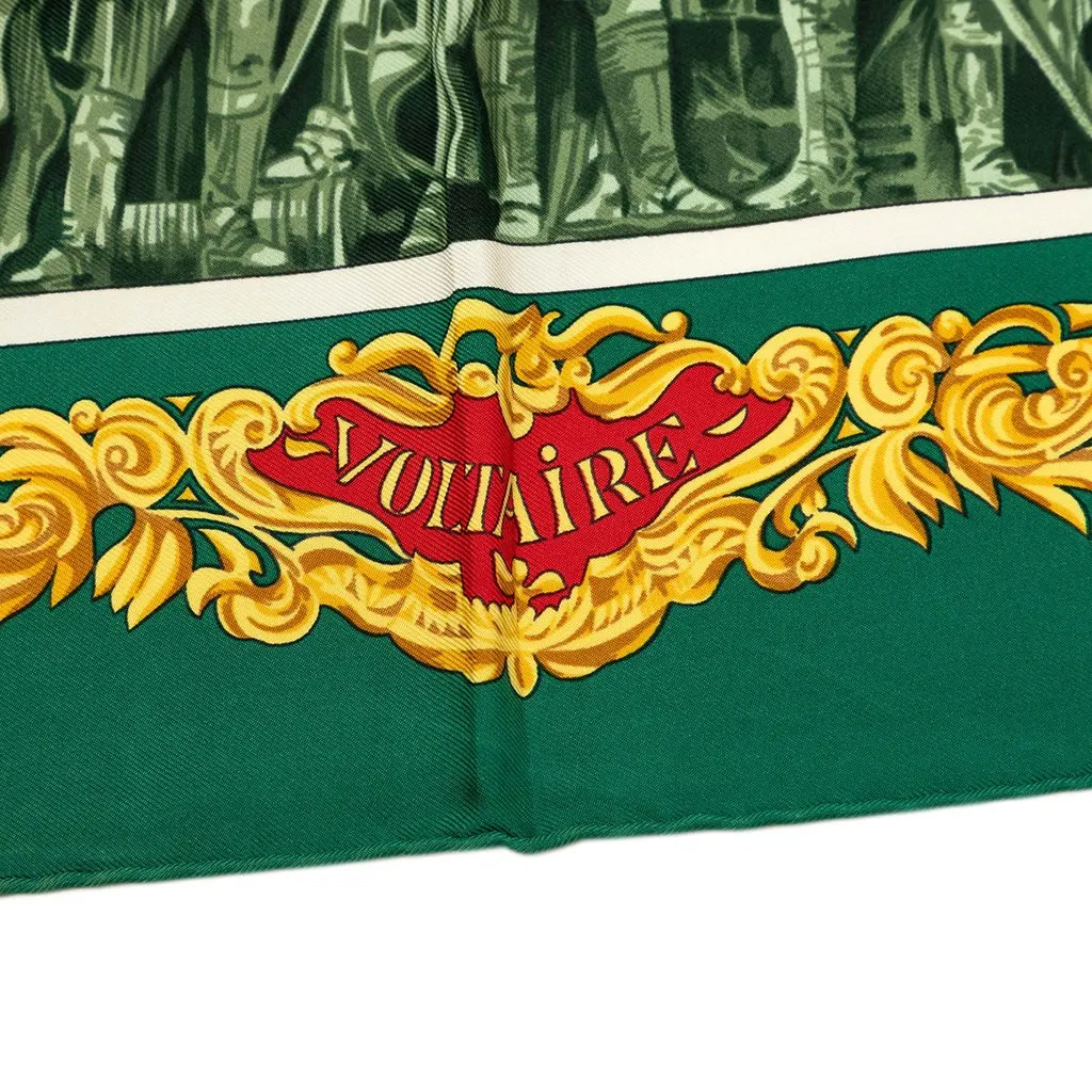 Hermès Voltaire Sanssoucy Silk Scarf 90 Green Good - Inside View
