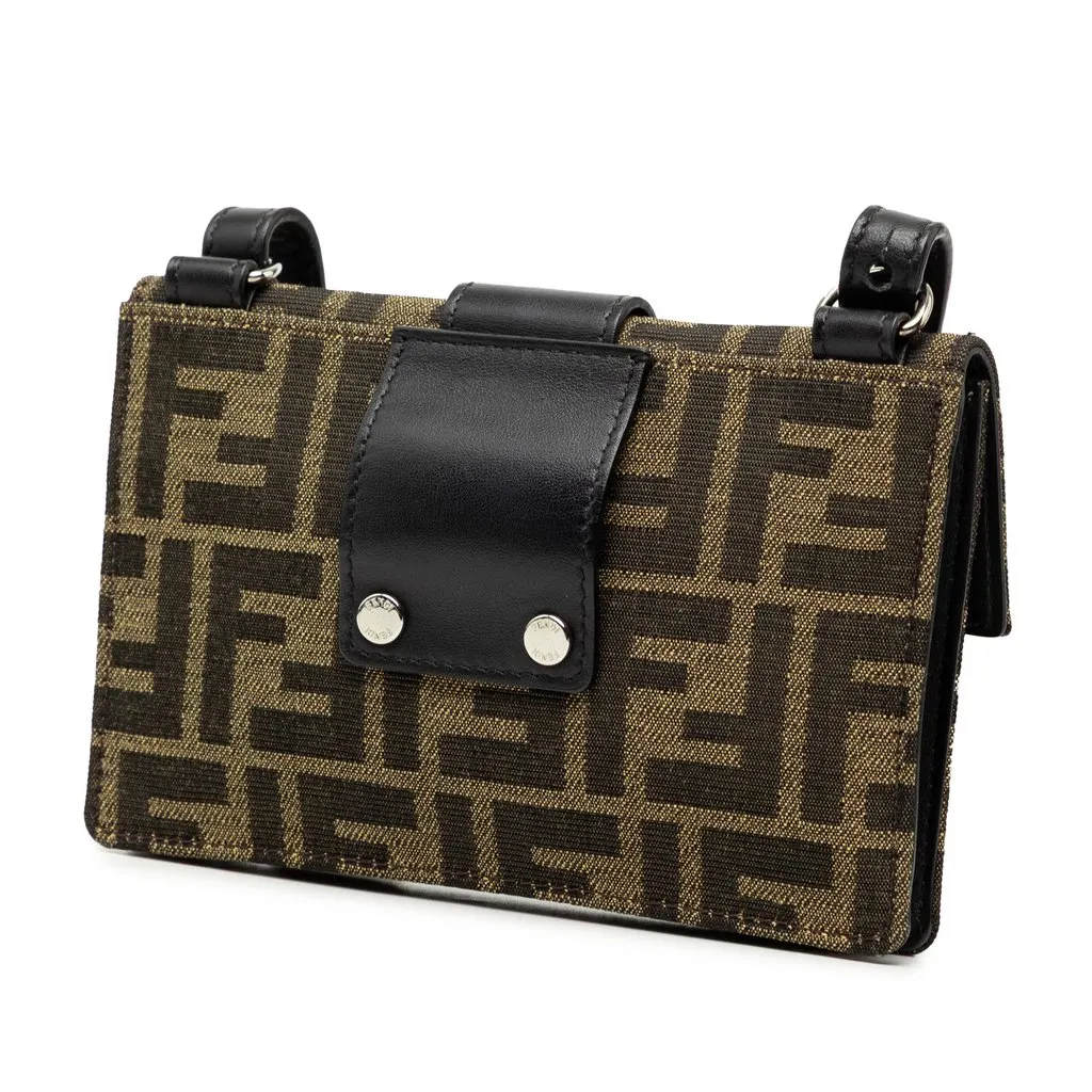Fendi Zucca Canvas Convertible Baguette Pouch Brown Very good - Back View
