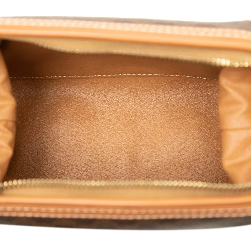 Celine Macadam Coated Canvas Cosmetic Pouch Brown Canvas Very good - Model View