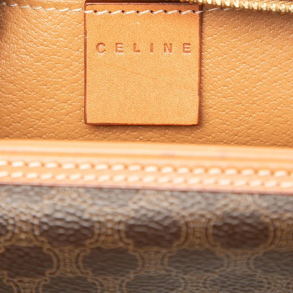 Celine Macadam Coated Canvas Cosmetic Pouch Brown Canvas Very good - Box View