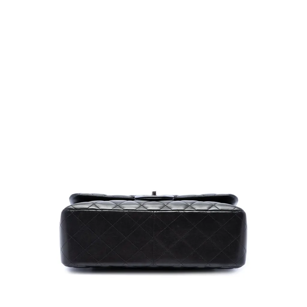 Chanel Jumbo Classic Lambskin Double Flap Black Leather Very good - Inside View