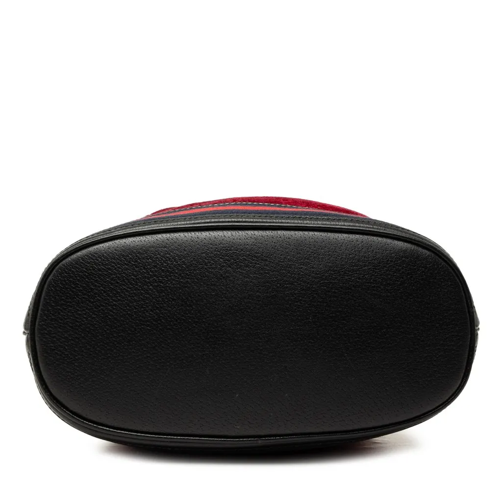 Gucci GG Velvet Web Bucket Red Very good - Inside View