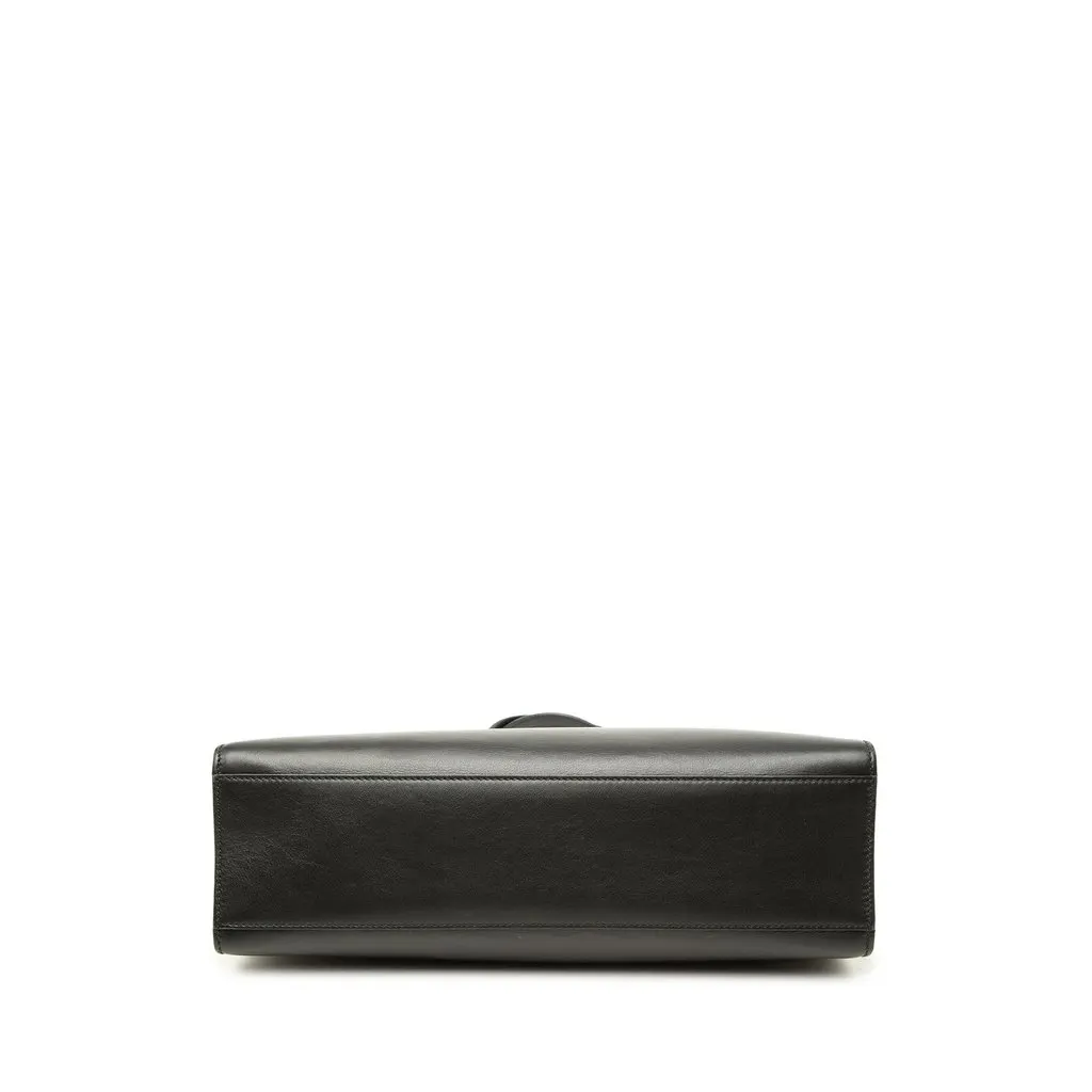 Gucci GG Marmont Calfskin Ribbon Tote Black Leather Good - Inside View
