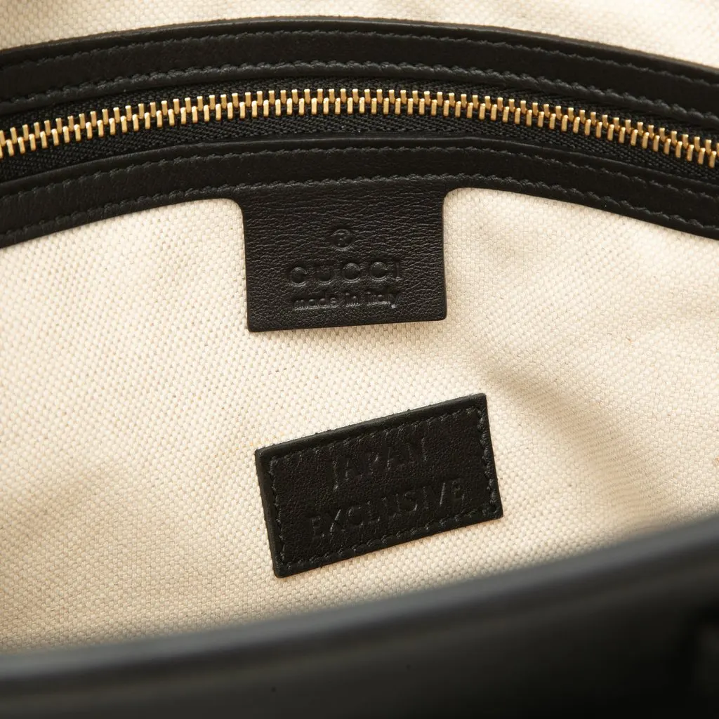 Gucci GG Marmont Calfskin Ribbon Tote Black Leather Good - Box View