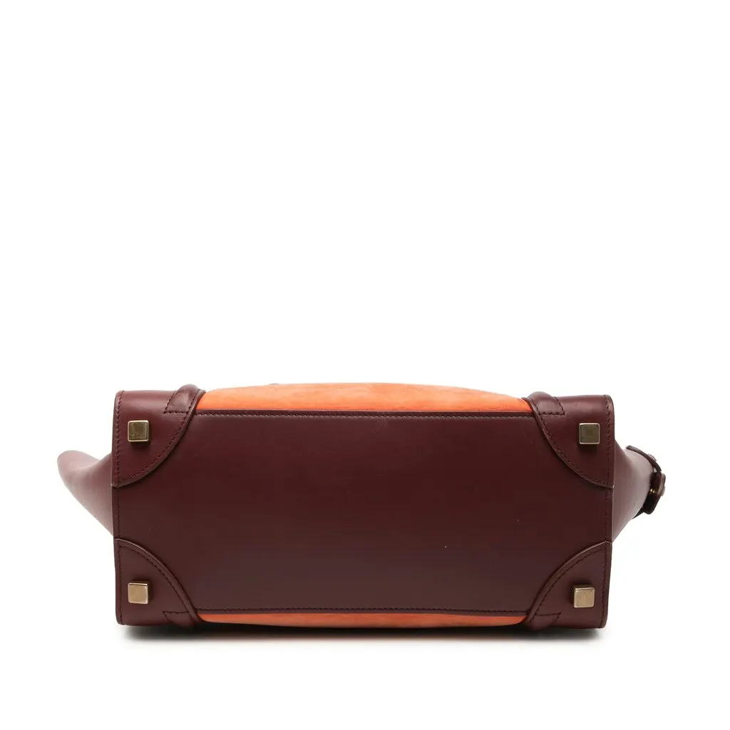Celine Micro Bicolor Calfskin Luggage Tote Red Leather Very good - Inside View