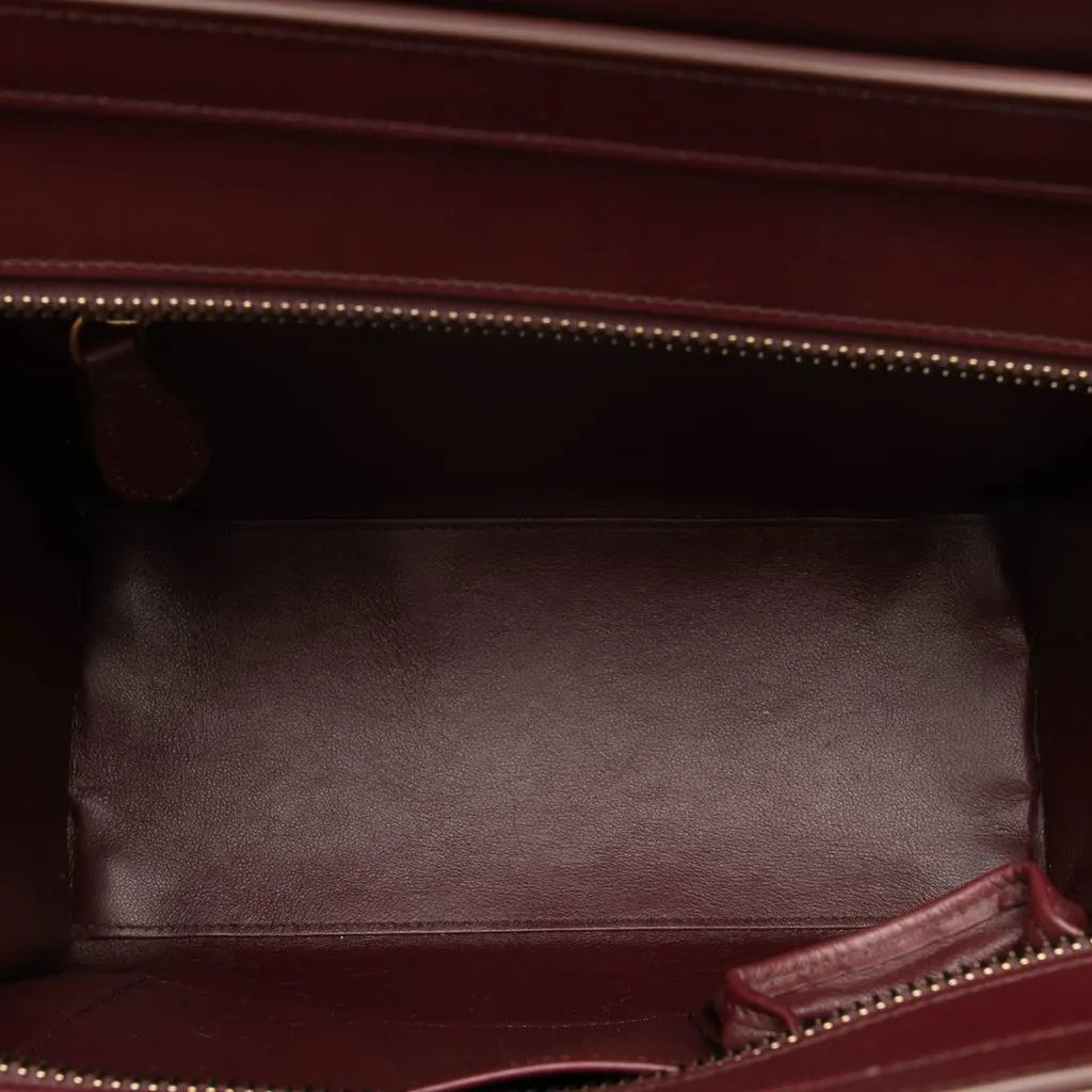 Celine Micro Bicolor Calfskin Luggage Tote Red Leather Very good - Model View