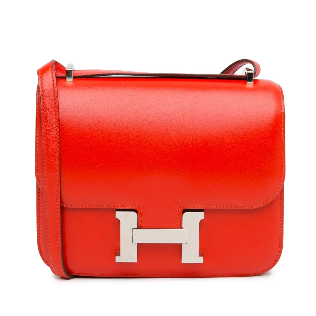 Hermès Mini Tadelakt Constance 18 Red Leather Very good - Front View