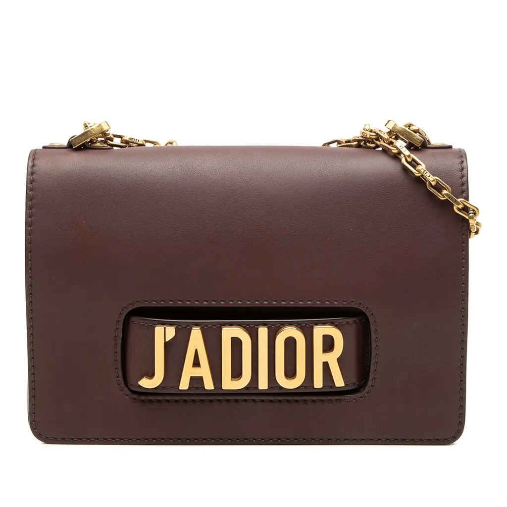 Dior Medium Calfskin J'Adior Leather Chain Flap Red Leather Very good - Front View
