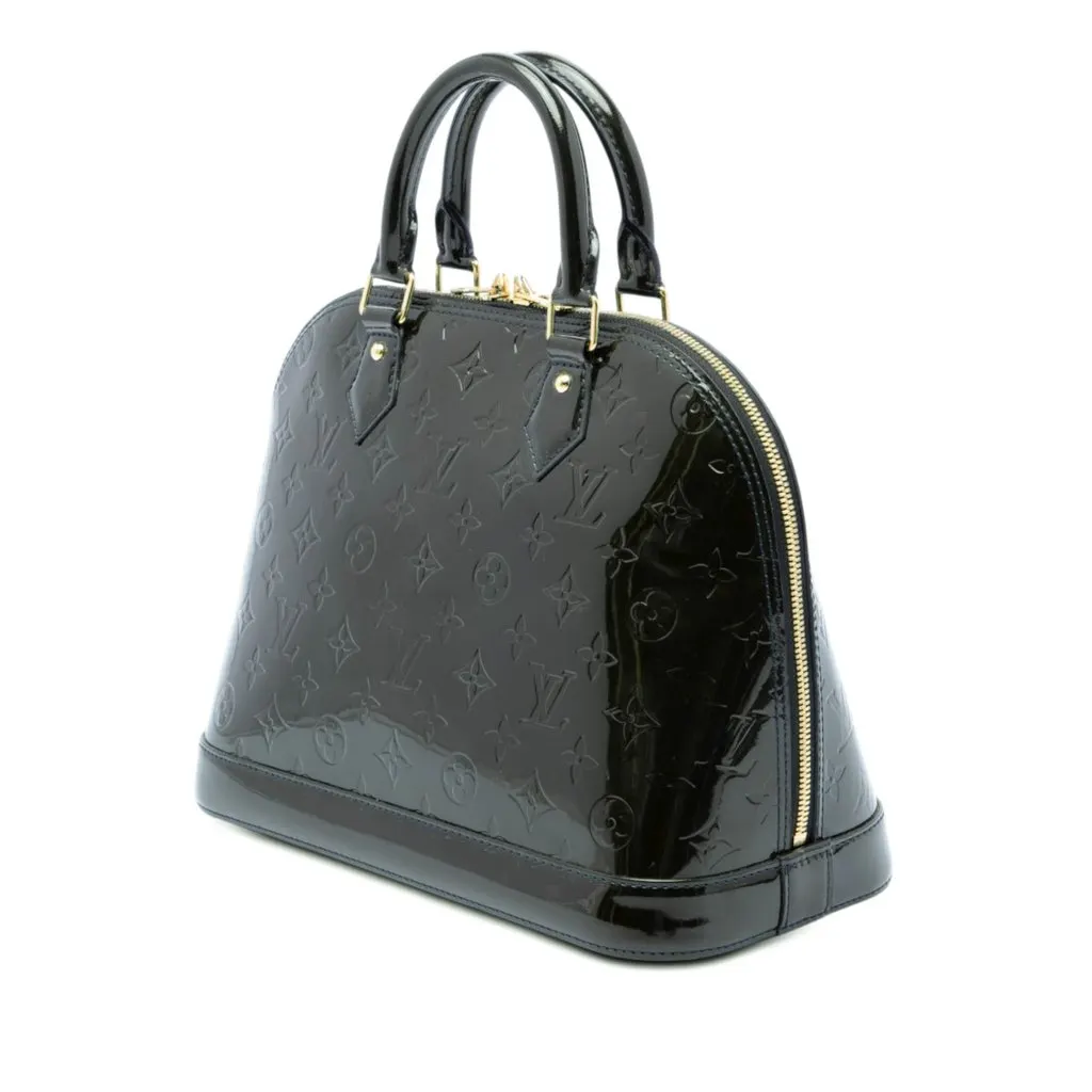 Louis Vuitton Monogram Vernis Alma PM Green Leather Very good - Back View