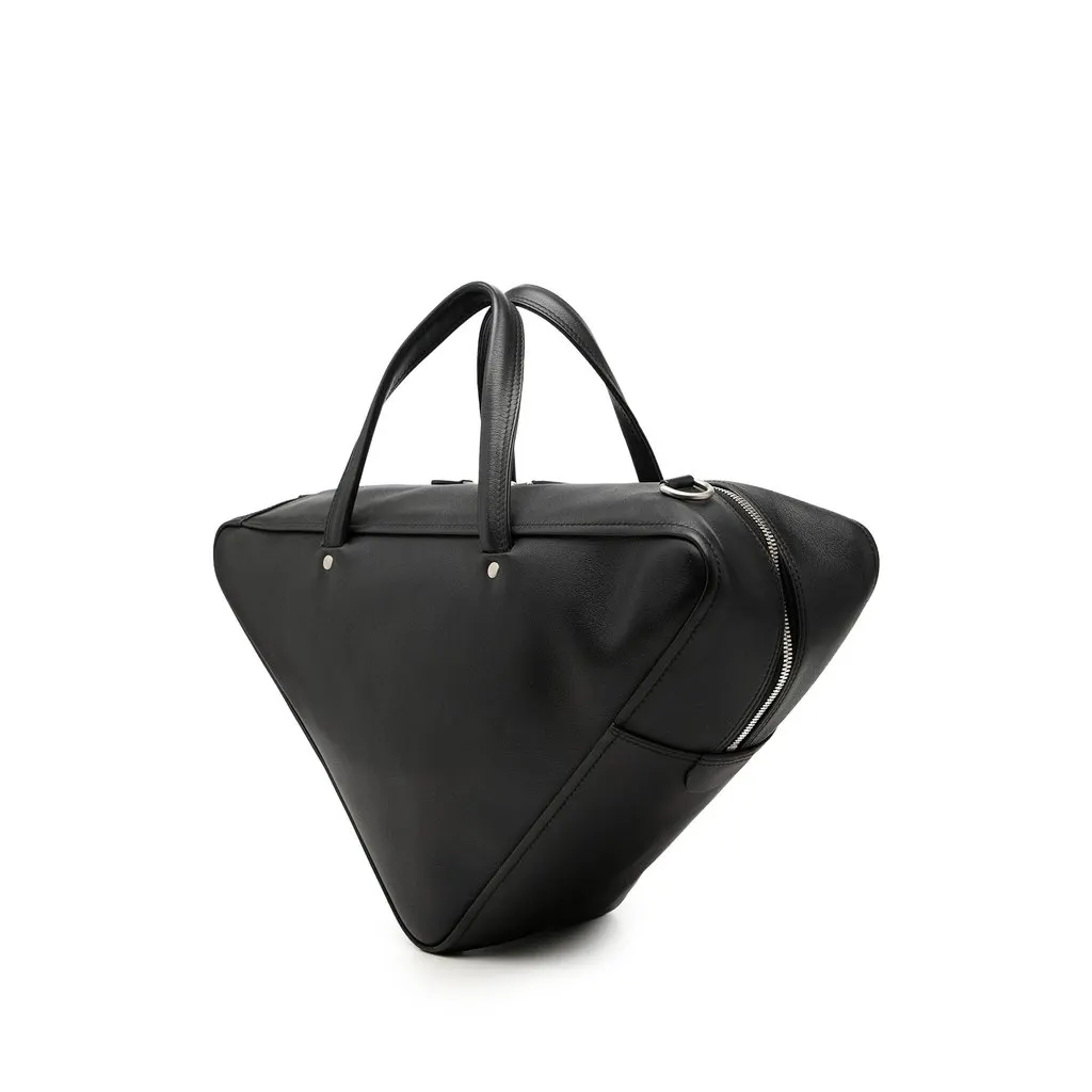 Balenciaga Medium Leather Triangle Duffle Bag Black Leather Very good - Back View