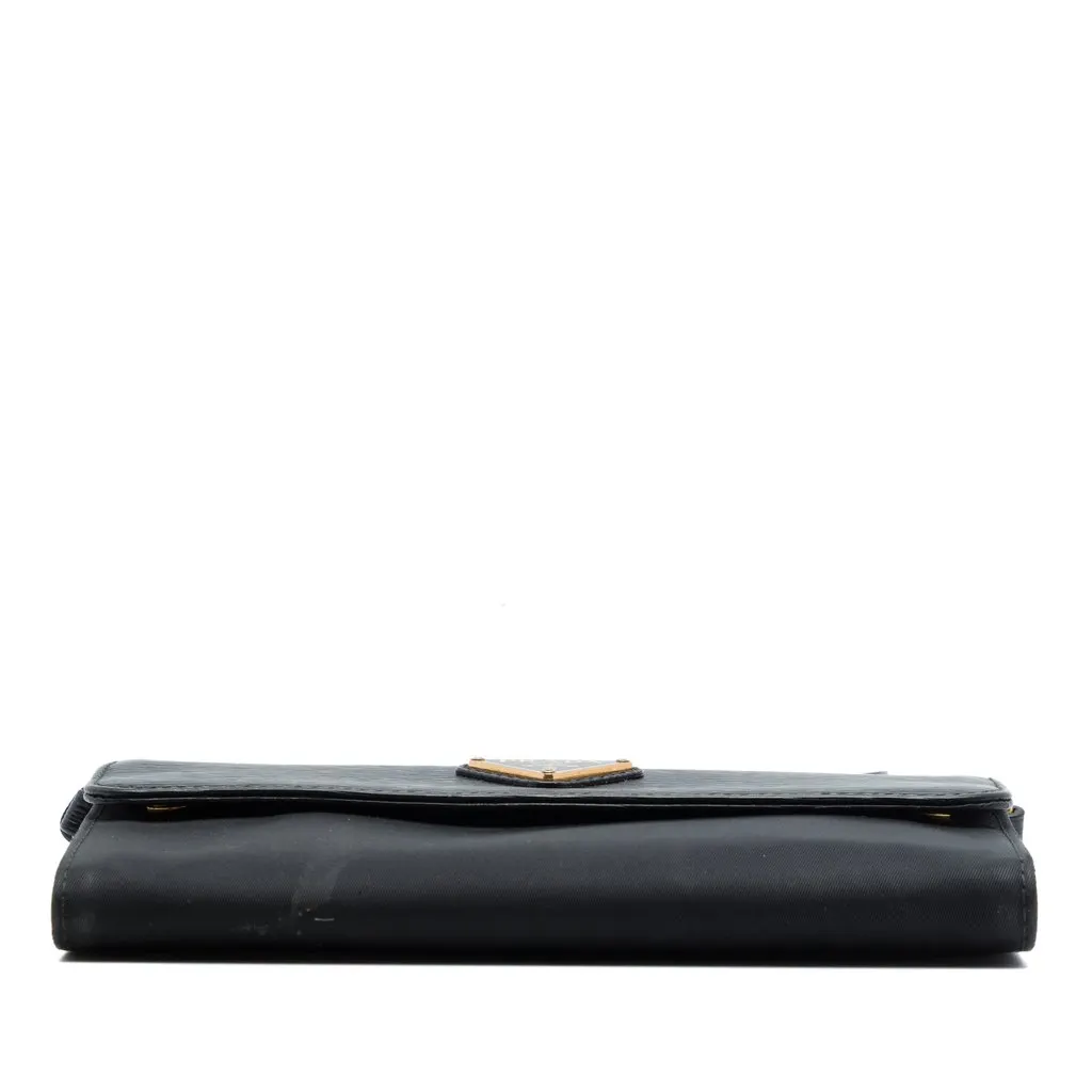 Prada Vitello Move and Tessuto Wallet On Strap Black Polyamide Very good - Inside View