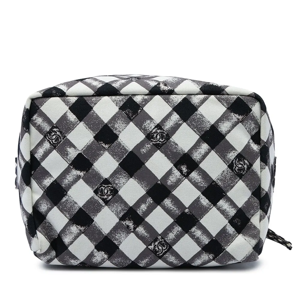 Chanel CC Canvas Gingham Lunch Box Shoulder Bag Black Canvas Very good - Inside View