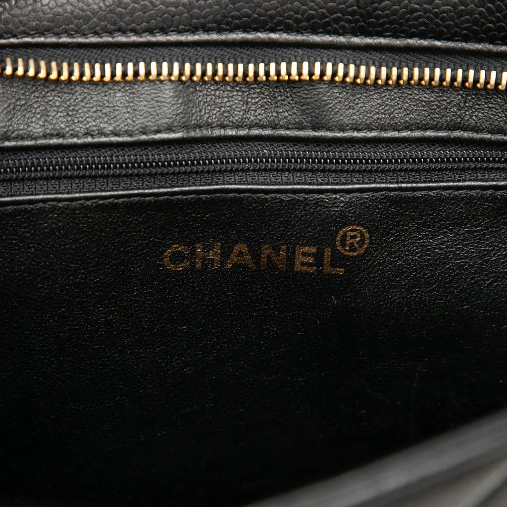 Chanel Caviar Medallion Tote Black Leather Very good - Box View