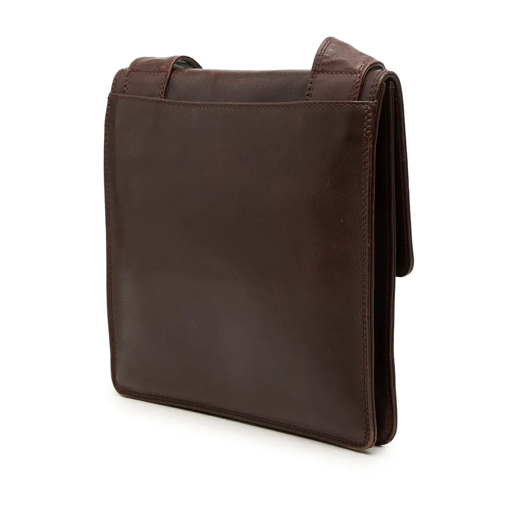 Chanel Lambskin Leather Crossbody Brown Leather Very good - Back View
