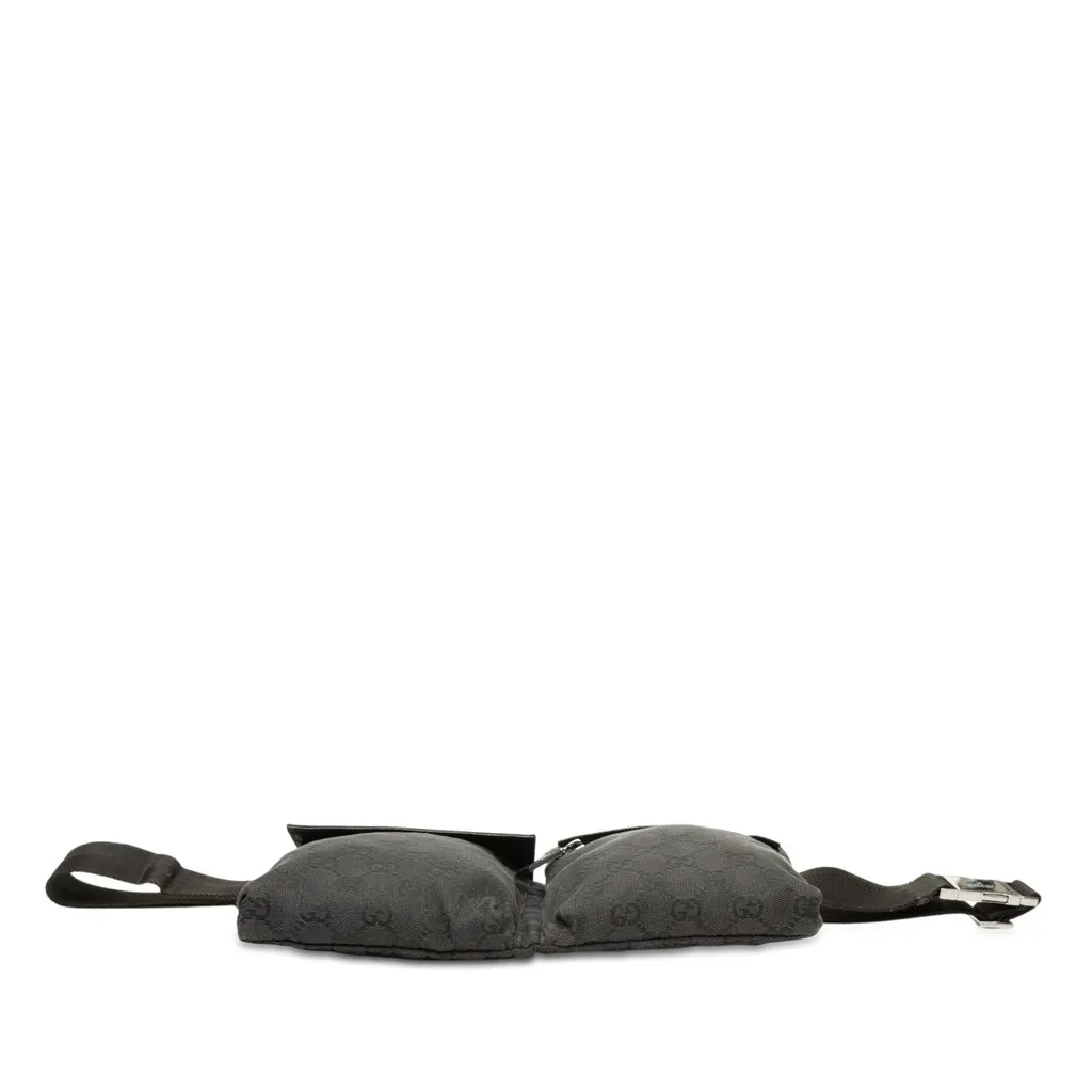 Gucci GG Canvas Double Pocket Belt Bag Black Very good - Inside View