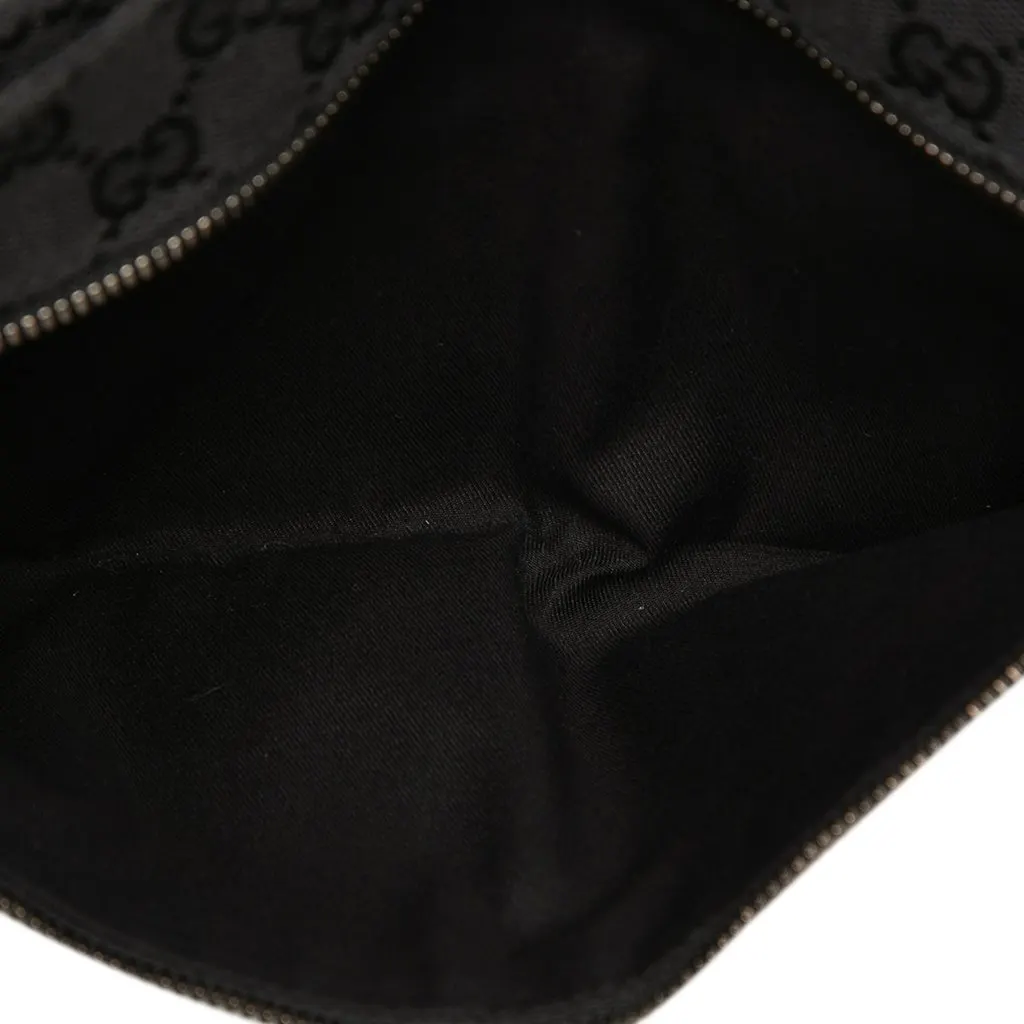 Gucci GG Canvas Double Pocket Belt Bag Black Very good - Model View
