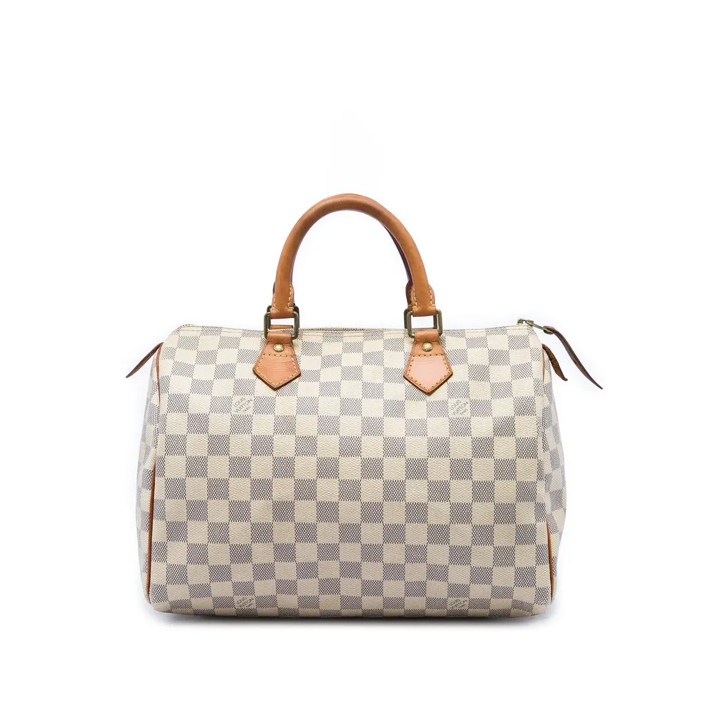 Louis Vuitton Damier Azur Speedy 30 White Canvas Very good - Front View