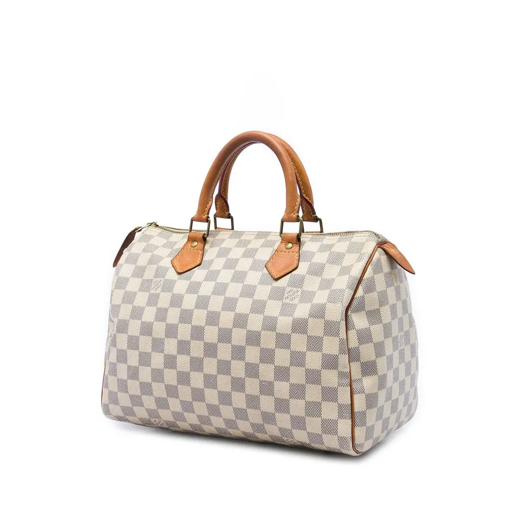 Louis Vuitton Damier Azur Speedy 30 White Canvas Very good - Back View